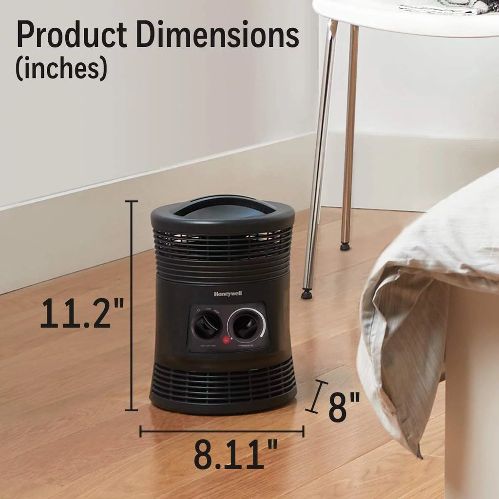 Honeywell HHF360V 360 Degree Surround Fan Forced Heater Charcoal Grey C2157