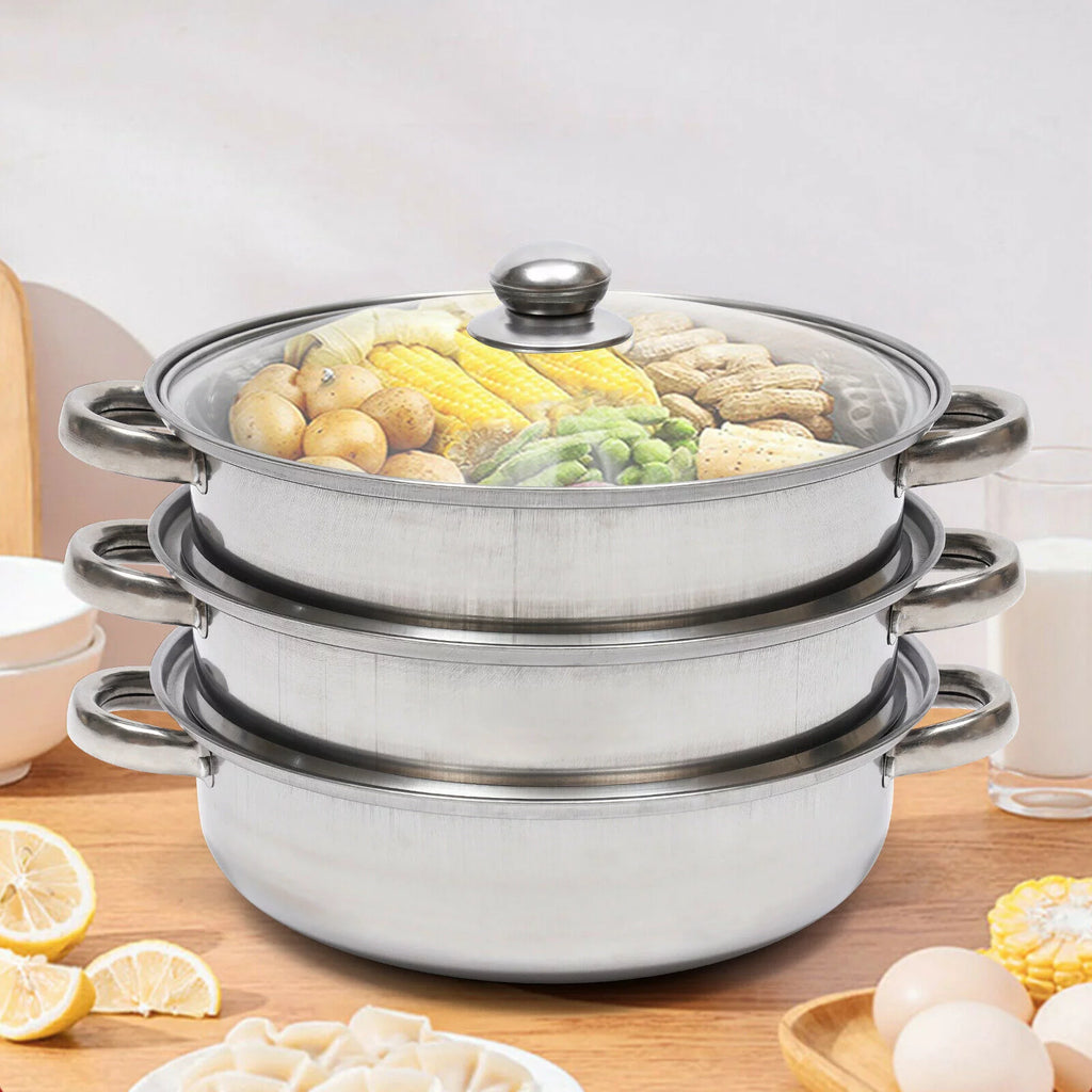 Fichiouy Chinese Steamer 3 Tier with Lid X83558