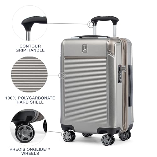 Travelpro Platinum Elite Hardside Expandable Carry-On Luggage, 8 Wheel Spinner, TSA Lock, 20-Inch X826544