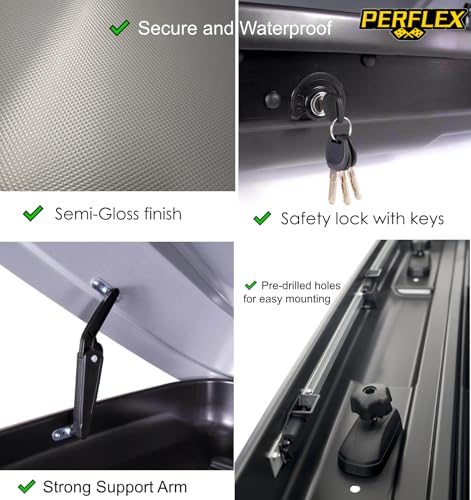 Perflex Exclusive Rooftop Cargo Box Carrier Large 17.7 cu ft, Dual Side Opening, White L7207