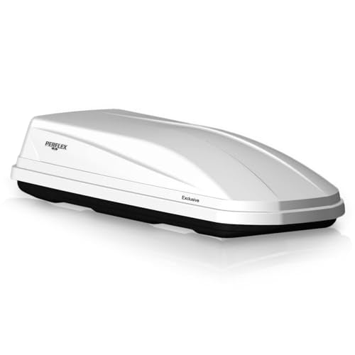 Perflex Exclusive Rooftop Cargo Box Carrier Large 17.7 cu ft, Dual Side Opening, White L7207