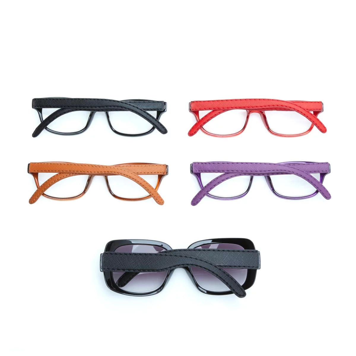 JOY MANGANO 10 PC Readers with Leather Arms and Sunglasses 1.5M J479