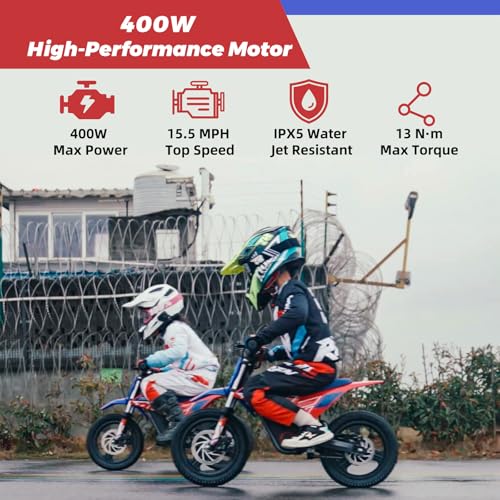 E500 36V Kids Electric Dirt Bike 700W Motor Off-Road Motorcycle for Ages 4-8 J84202