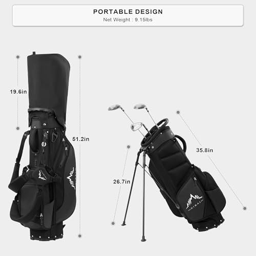 Lightweight Golf Stand Bag with 5-Way Dividers and 8 Pockets K5013