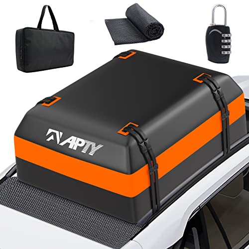21 Cubic Feet Car Rooftop Cargo Bag Carrier with Waterproof Zip, Blue K43895