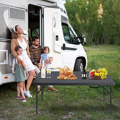 Portable Plastic Folding Table 4ft Heavy Duty Indoor Outdoor Y145657