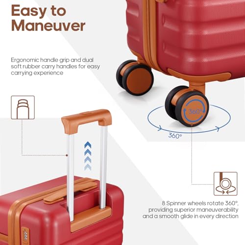 Luggage Sets 3 Piece, Carry On 20 Inch Hardside Suitcase with Spinner Wheels and TSA Lock J67858