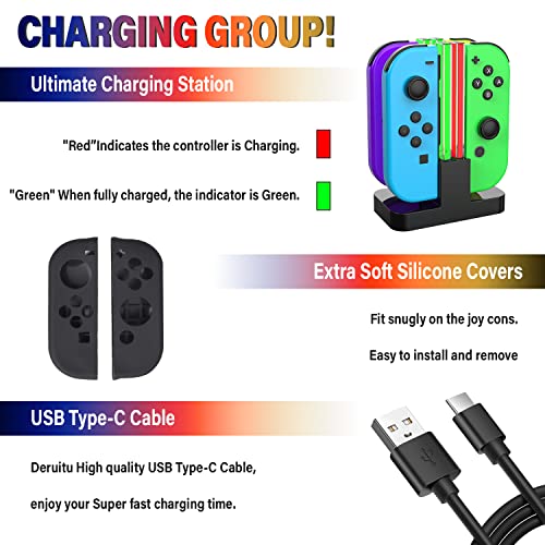 Deruitu Switch Accessories Bundle Compatible with Nintendo Switch, 18 in 1 Kit D450