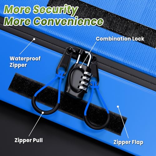 21 Cubic Feet Car Rooftop Cargo Bag Carrier with Waterproof Zip, Blue K43895