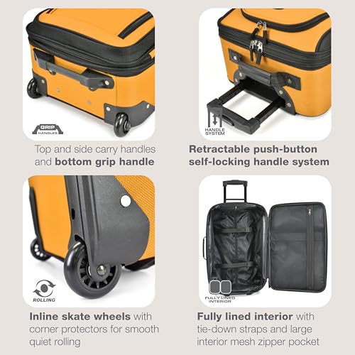 U.S. Traveler Rio Expandable Carry-on Luggage, Orange R95197