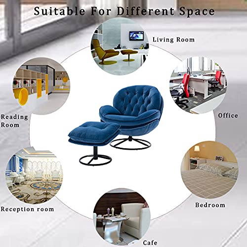 Baysitone Velvet Swivel Accent Chair with Ottoman Set, Modern Lounge Chair, Fruit Green Q36819
