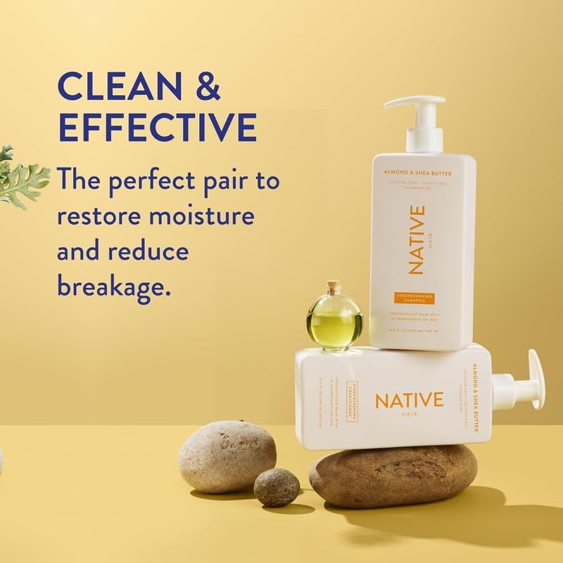 Native Shampoo and Conditioner, Sulfate & Dye Free, Almond & Shea Butter, 16.5 fl oz each (2 pack) B27204