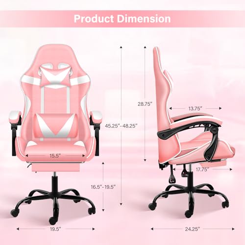 Gaming Chair with Footrest, Lumbar Support, Red/Black M9231