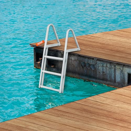 VEVOR Removable Dock Ladder 3/4/5 Steps, Aluminum, 350/500lbs Capacity T419635