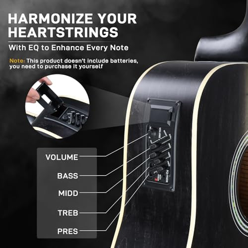 Ktaxon Full-Size Acoustic Electric Guitar with Amp, Black O1421