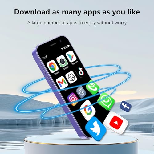 Mini Phone 4G Unlocked Small Smartphone 3.0" Touch Screen Dual SIM 2GB+16GB Black P776944