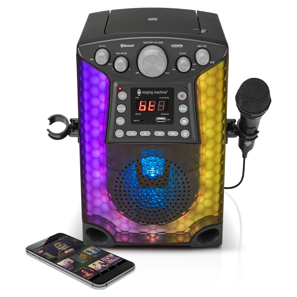 The Singing Machine SML633 Bluetooth Karaoke System with LED Lights, Black A216280