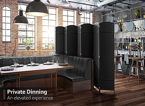 Sorbus 8-Panel Black Room Divider, 6 ft Tall Folding Privacy Screen T242