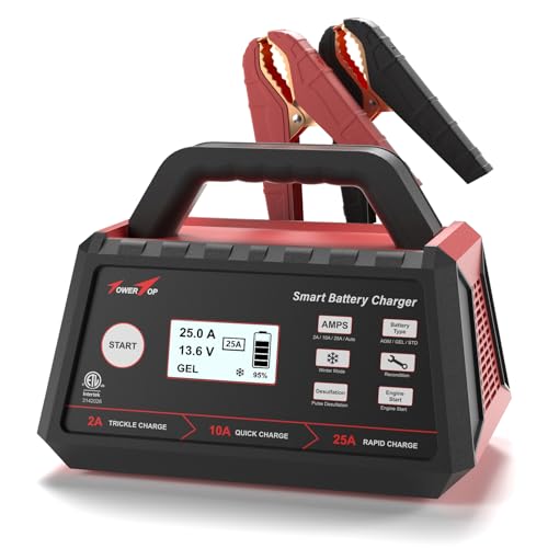TowerTop 12V 15A Smart Car Battery Charger with Engine Start U614