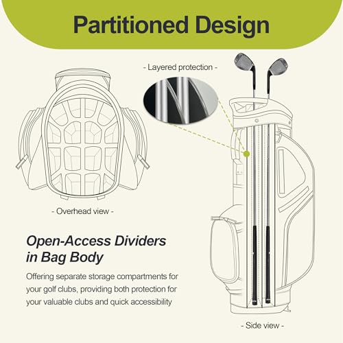14 Way Golf Stand Bag for Men with Top Dividers and 10 Pockets D91627