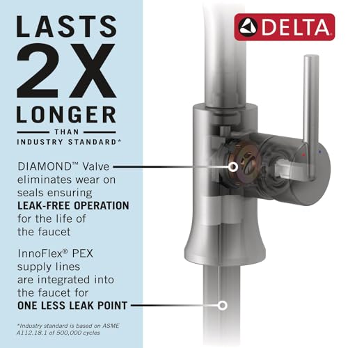 Delta Velum Chrome 1-Hole Bathroom Sink Faucet with Metal Pop-Up Drain K776787