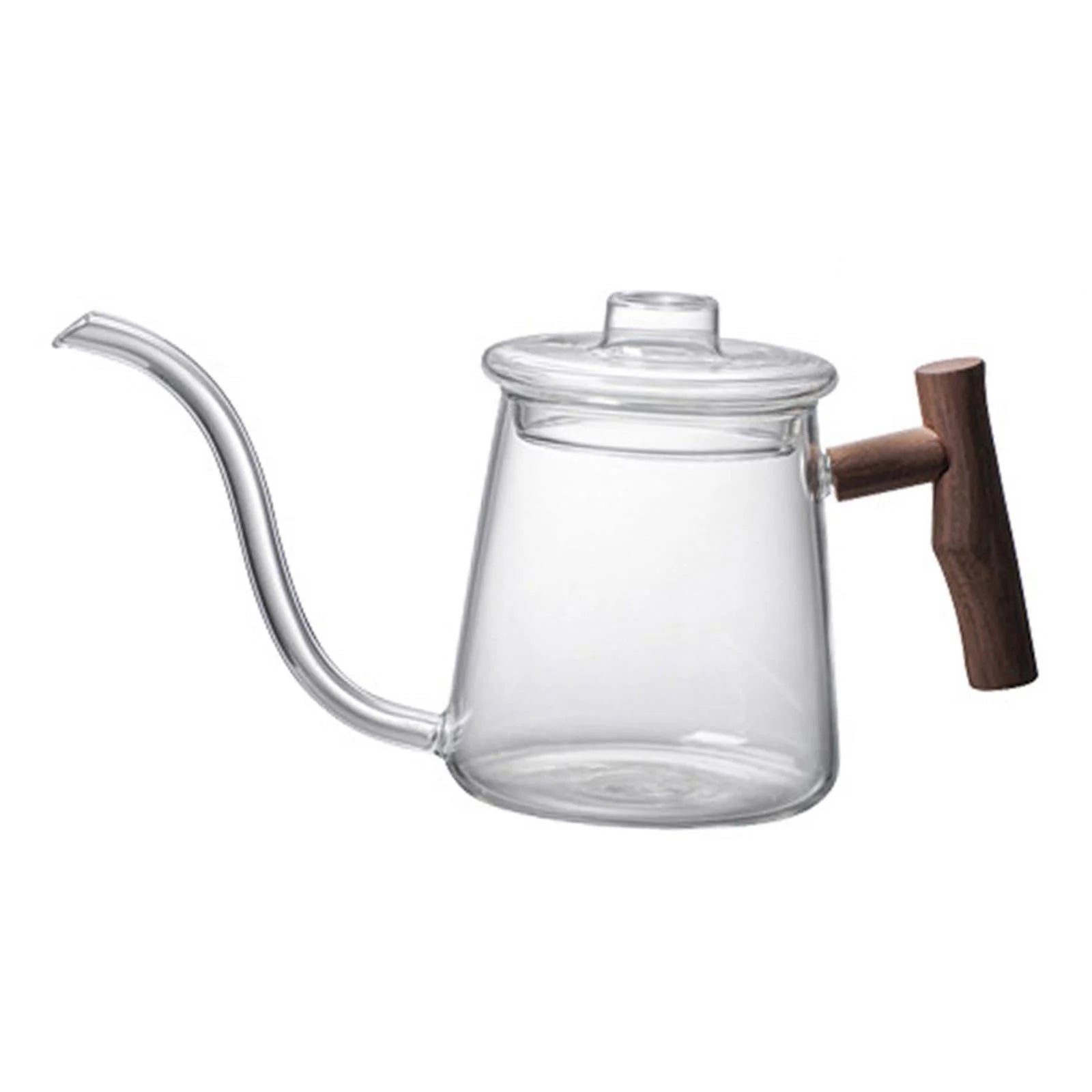 Borosilicate Glass Gooseneck Kettle with Wooden Handle, 480ml V48606