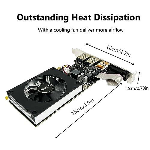 QTHREE GeForce GT 730 4GB DDR3 Low Profile Graphics Card, 2X HDMI, DP, VGA M7130