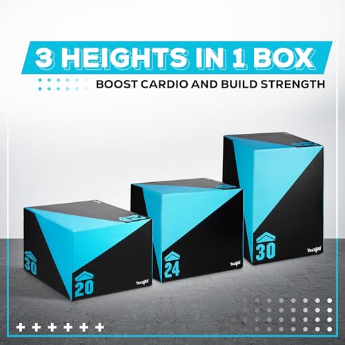 Yes4All 3-in-1 Foam Plyometric Jump Box for Training, 20x24x30 E54540