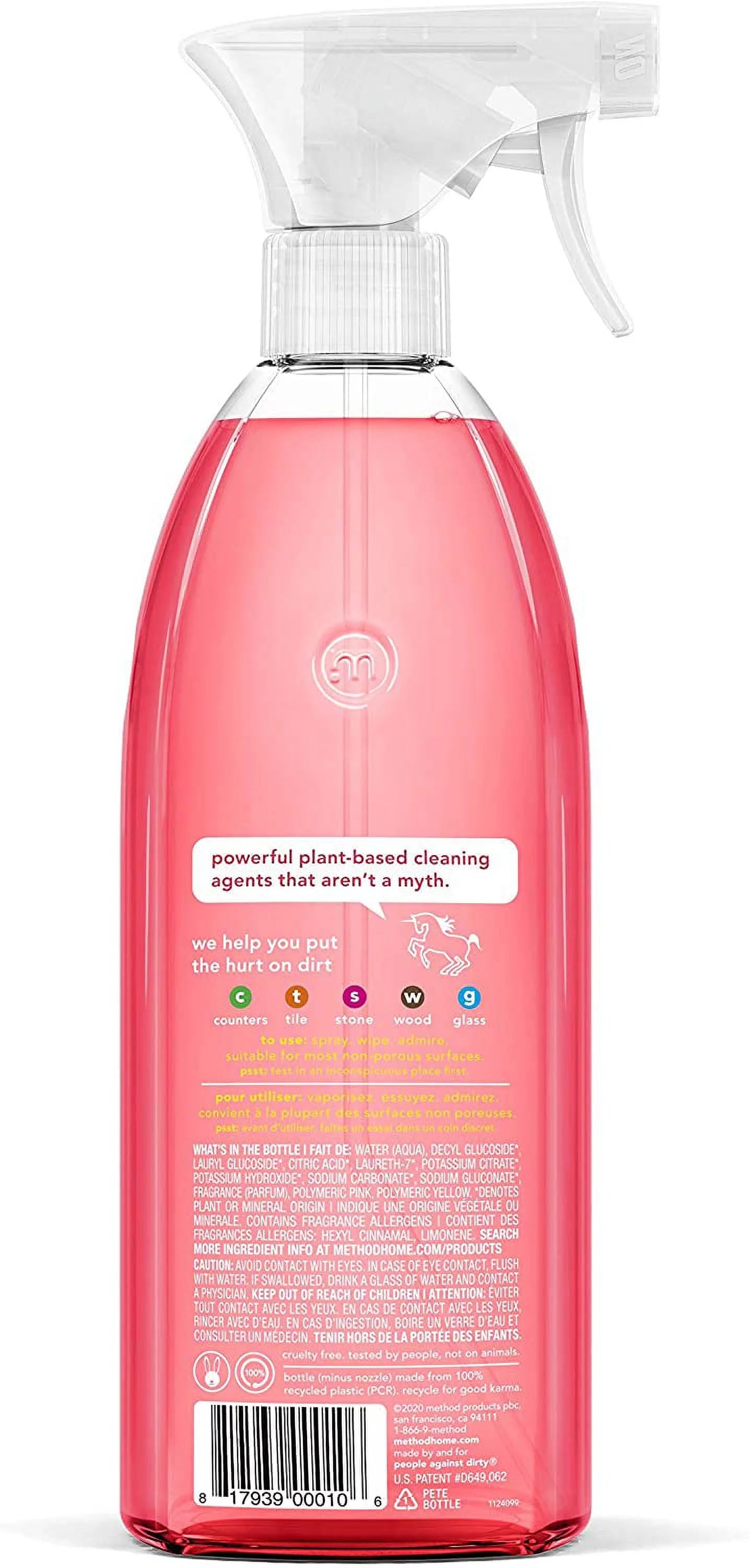Method All Purpose Natural Surface Cleaner, Pink Grapefruit, 28 oz, 2-Pack Q23562