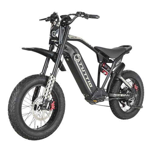 TUTTIO ICT Electric Bike for Adults, 4000W 60V 25AH, 20" Fat Tire Full Suspension K74003