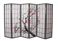 Legacy Decor 4-Panel Blossom Screen - Portable, Foldable Shoji Style Room Divider - Plum Blossom, Freestanding Room Privacy Dressing Screen - Temporary Wall Partition for Home, Office & Studio - Black