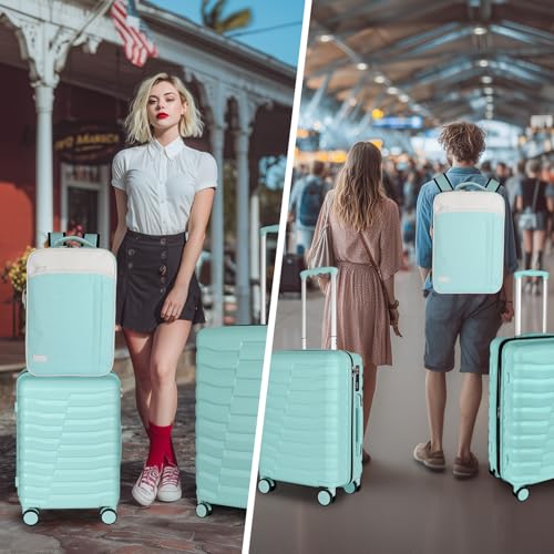 Lightweight 3-Piece Hardshell Luggage Set with Spinner Wheels & TSA Lock, Light Avocado Green B502471