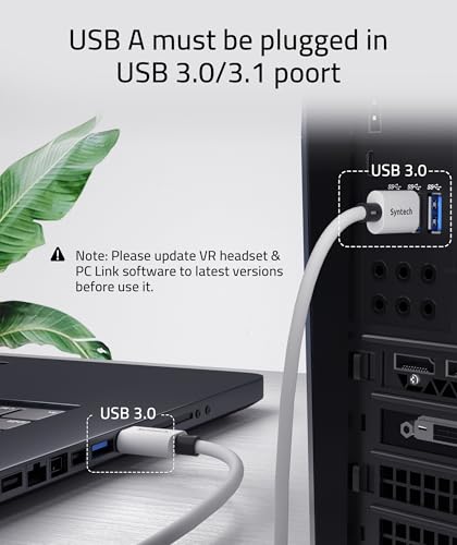 Syntech Link Cable 16FT USB 3.0 to USB C for Meta Quest 3/3S/2, PCVR & SteamVR X45404