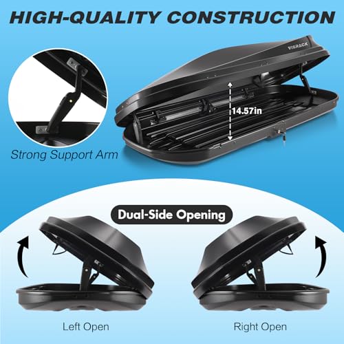 White Rooftop Cargo Box Carrier 21 Cubic Feet Dual Side Opening Waterproof Y6692