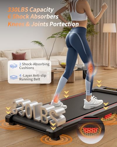 Anylife Walking Pad Treadmill, 2.5HP Portable Under Desk Treadmill with LED Display T5091