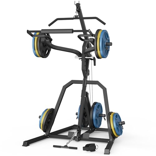 DONOW Leverage Gym Power Rack Squat Rack with LAT Low Row System Home Gym Workout Station O450515