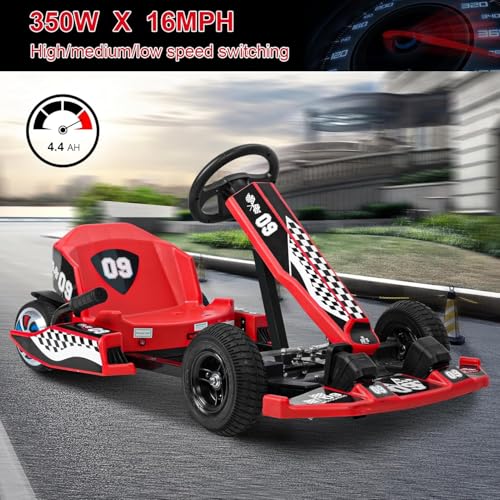 36V Electric Drift Kart for Kids, 350W Motor, 16 MPH S509812
