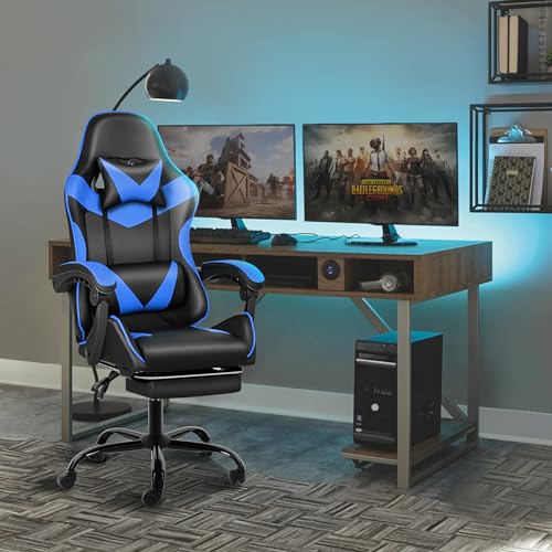 Gaming Chair with Footrest, Lumbar Support, Red/Black M9231