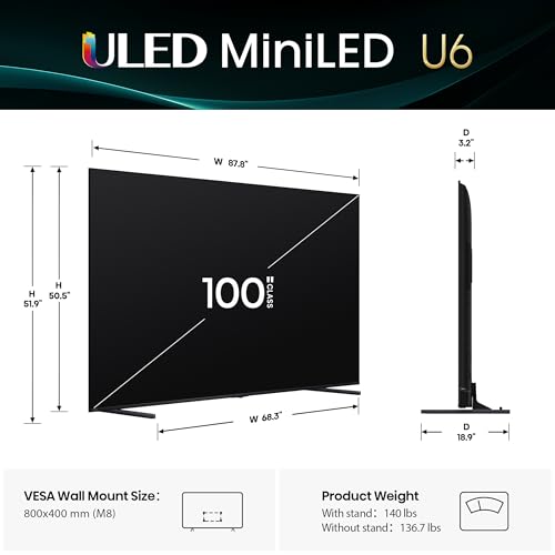 Hisense 55" Class U6 Series Mini-LED 4K UHD Smart Fire TV (2025 Model) L82928