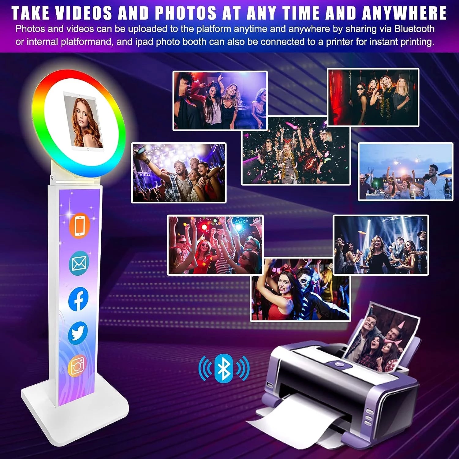 iPad Photo Booth Machine with Ring Light and Remote Control C966