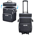 72-Can Large Rolling Cooler, Leakproof Insulated Soft Cooler Bag with Wheels and Handle Collapsible for Beach Camping Patio Travel Outdoor