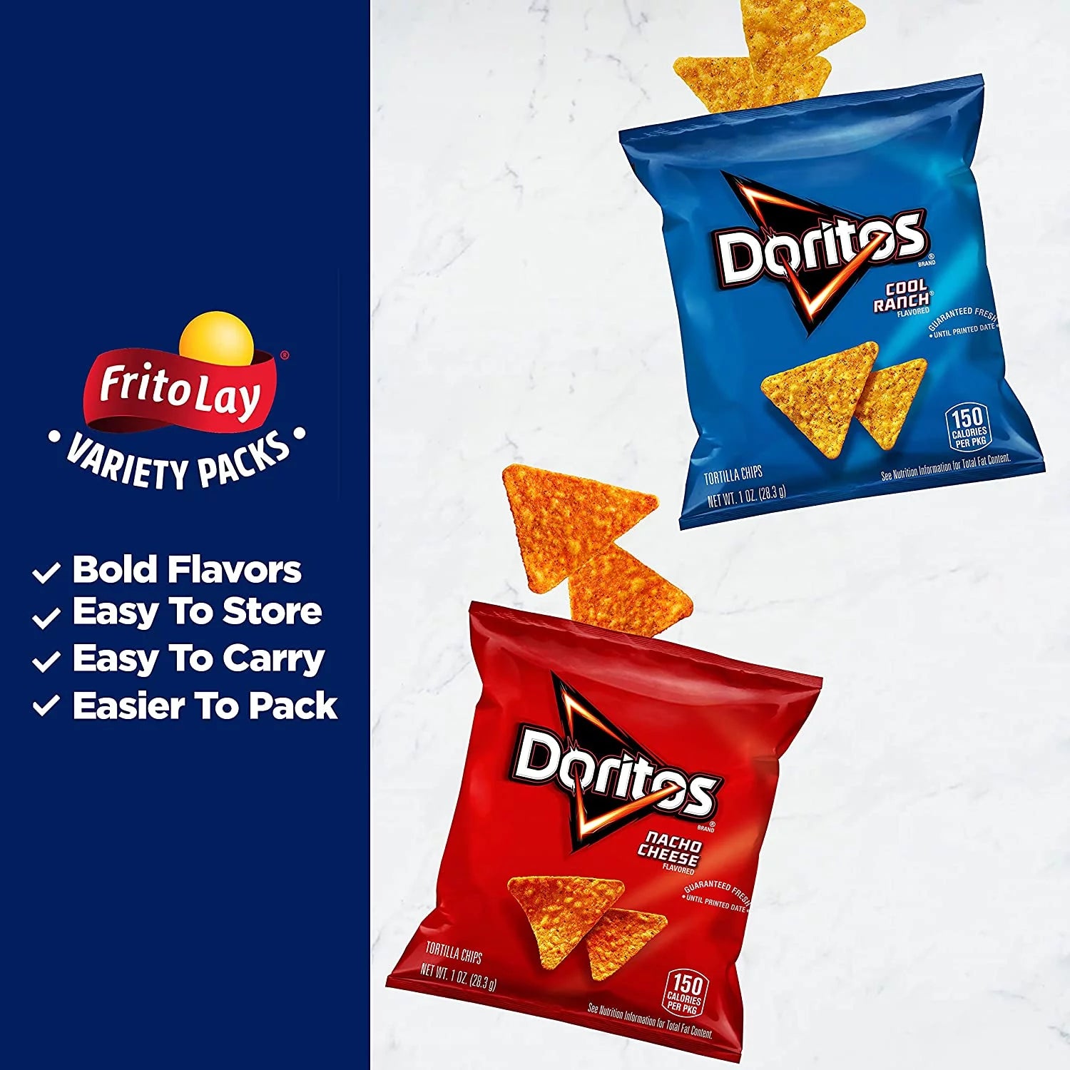 Doritos Cool Ranch Tortilla Chips, 1 oz Bags, 40 Count D8153