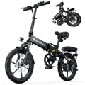 isinwheel U1 Electric Bike, 500W Motor, 20 mph, Folding Ebike, 14"/16"/20" Adults Electric Bicycles, 280.8Wh Battery, 25 Miles PAS Range, Black, Disc Brake, Aluminum Alloy Wheels