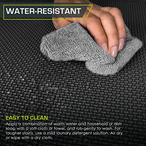 ProsourceFit Extra Thick Puzzle Exercise Mat, EVA Foam Interlocking Tiles, Black, 3/4 inch, 24 Tiles Y76691