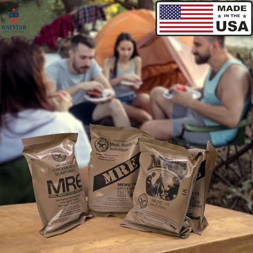 Military MRE Meals Ready to Eat (4 Pack) with Heaters, Long Shelf Life E421