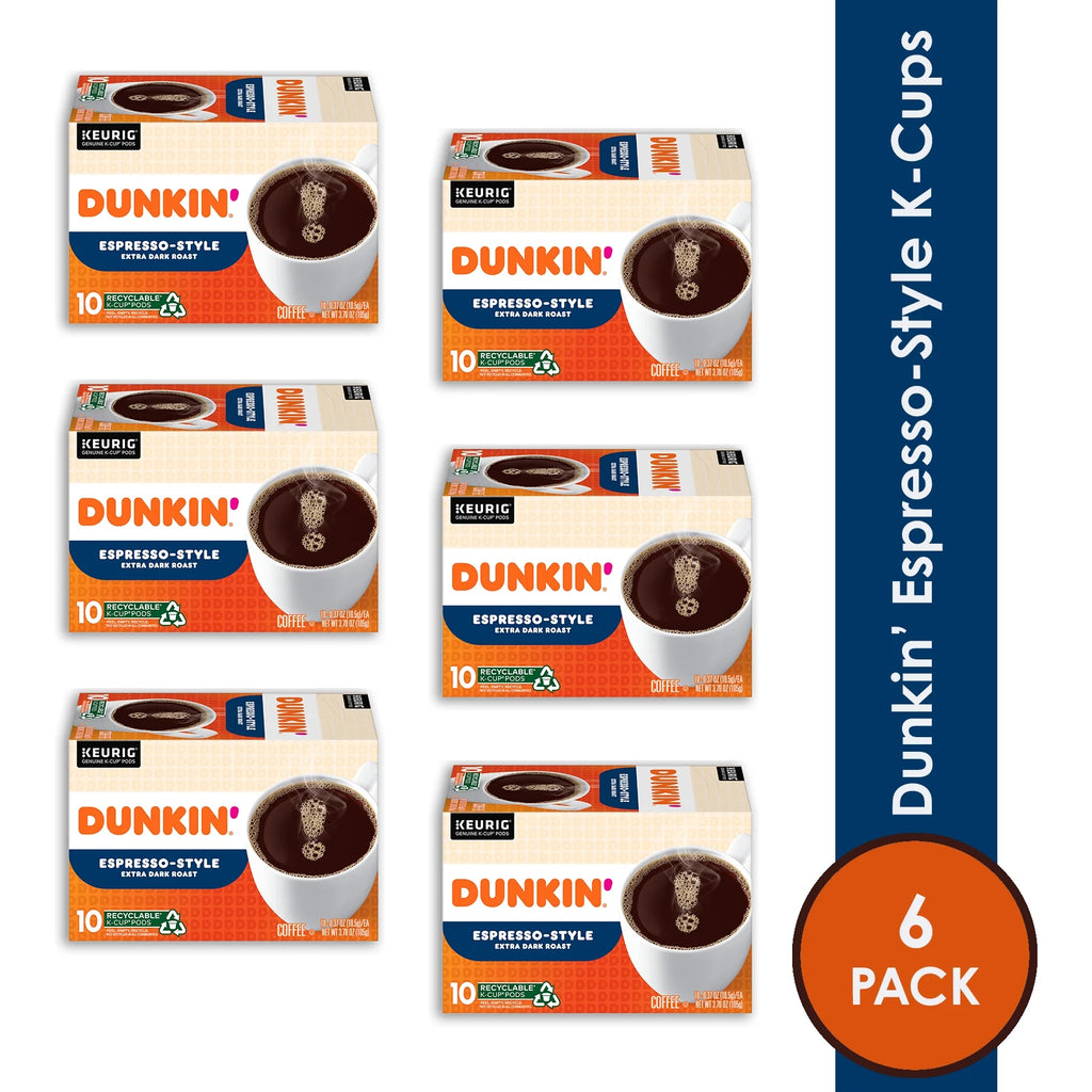 Dunkin' Espresso-Style K-Cup Coffee Pods, 60 Count T504