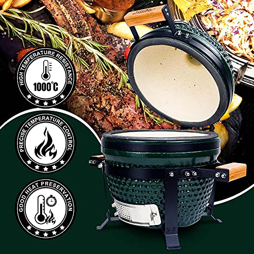 Ceramic BBQ Charcoal Kamado Grill 13 Inch Portable Tabletop Red Y244