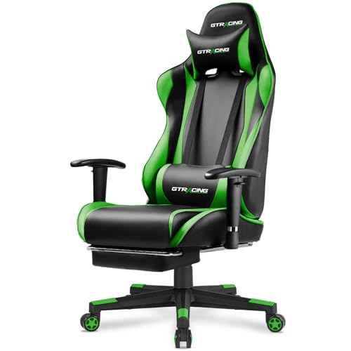 GTRACING Gaming Chair with Footrest, Blue R841