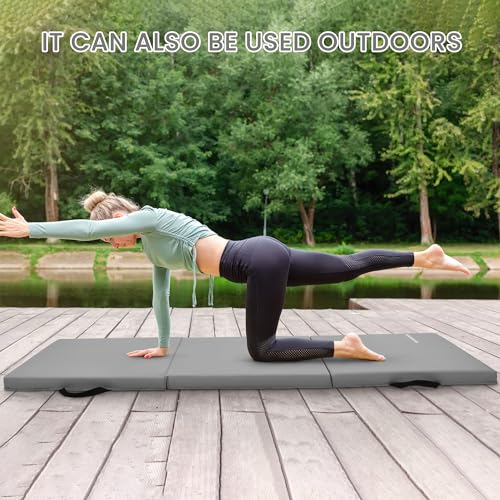 BalanceFrom Folding Gymnastics Mat, Thick Yoga & Workout Pad, Blue S867369