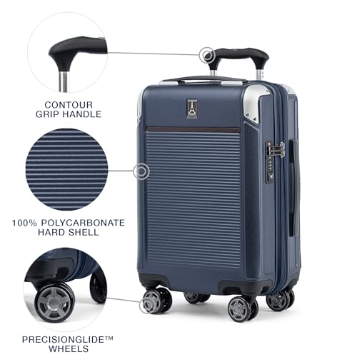 Travelpro Platinum Elite Hardside Expandable Carry-On Luggage, 8 Wheel Spinner, TSA Lock, 20-Inch X826544